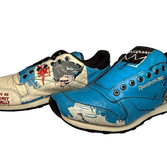 Reebok Basquiat‎ x Classic 2013 Blue White Leather Sneakers Men's Size 9